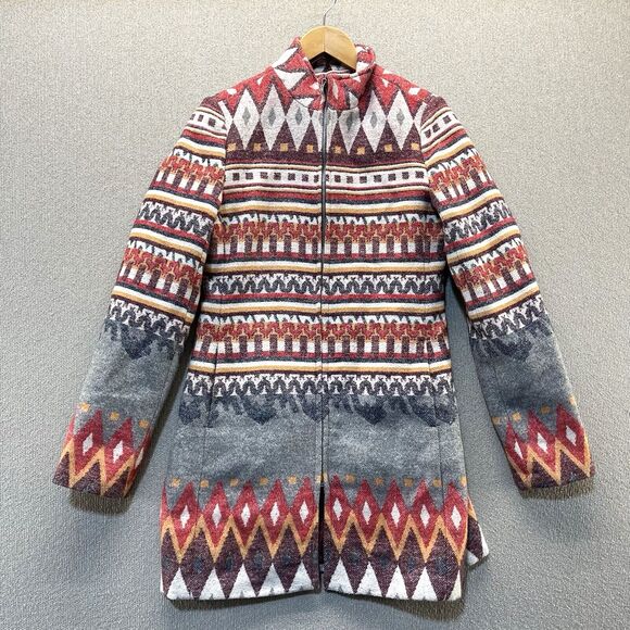 Young Threads Coat Jacket Women's Medium Southwest Aztec Tribal Pattern - Picture 9 of 9